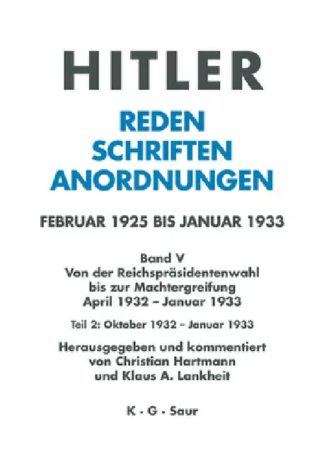 Buy Oktober 1932 - Januar 1933 (English, Klaus A. Lankheit | Christian Hartmann) — BookShops.in