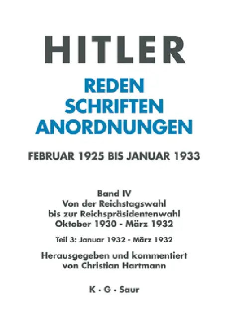 Buy Januar Bis März 1932 (English, Christian Hartmann) — BookShops.in