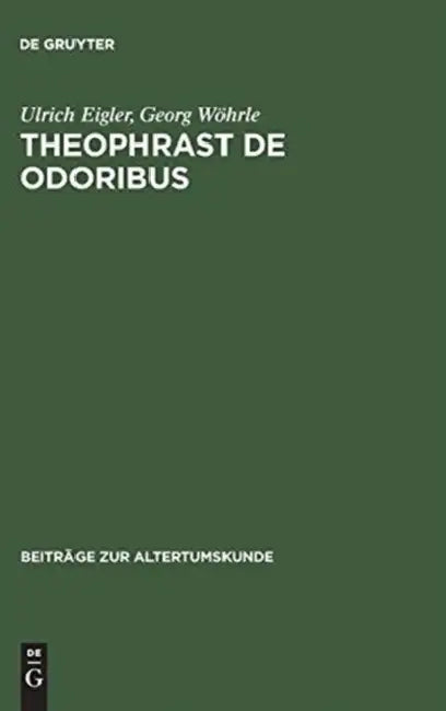 Buy Theophrast De odoribus (English, Ulrich Eigler | Georg Wöhrle) — BookShops.in