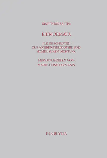Buy Epinoemata (English, Matthias Baltes | Marie-Luise Lakmann) — BookShops.in