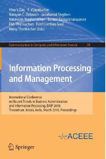 Buy Information Processing and Management (English, Vinu V. Das | R. Vijayakumar | Narayan C. Debnath) — BookShops.in