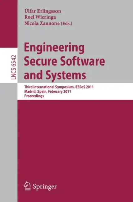 Buy Engineering Secure Software and Systems (English, Úlfar Erlingsson | Roel Wieringa | Nicola Zannone) — BookShops.in