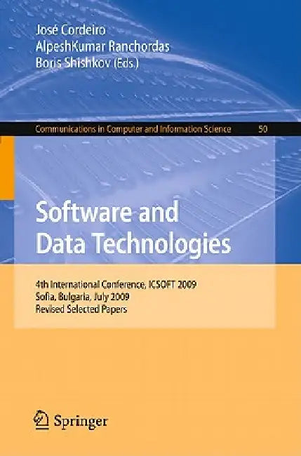 Buy Software and Data Technologies (English, José Cordeiro | Alpeshkumar Ranchordas | Boris Shishkov) — BookShops.in