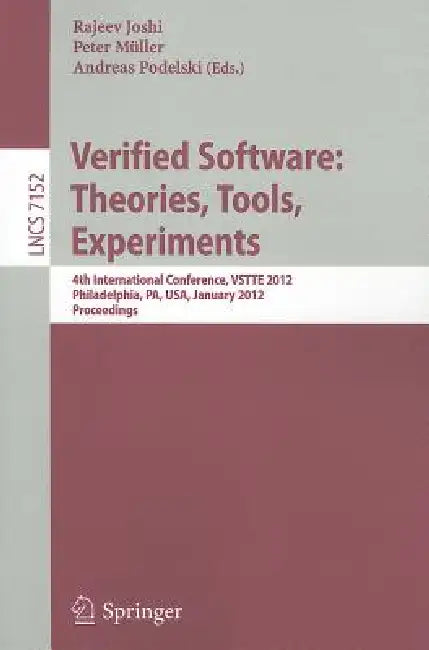 Buy Verified Software | by Rajeev Joshi | Peter Müller | Andreas Podelski | Springer | by Rajeev Joshi | Peter Müller | Andreas Podelski | Springer | by Rajeev Joshi | Peter Müller | Andreas Podelski | Springer | by Rajeev Joshi | Peter Müller | Andreas Podelski | Springer | by Rajeev Joshi | Peter Müller | Andreas Podelski | Springer | by Rajeev Joshi | Peter Müller | Andreas Podelski | Springer | by Rajeev Joshi | Peter Müller | Andreas Podelski | Springer | by Rajeev Joshi | Peter Müller | Andrea — BookShops.in