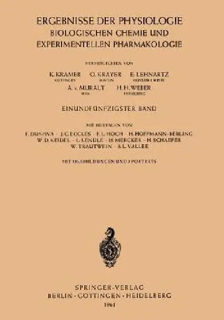Buy Ergebnisse Der Physiologie Biologischen Chemie Und Experimentellen Pharmakologie (English, K. Kramer | O. Krayer | E. Lehnartz) — BookShops.in