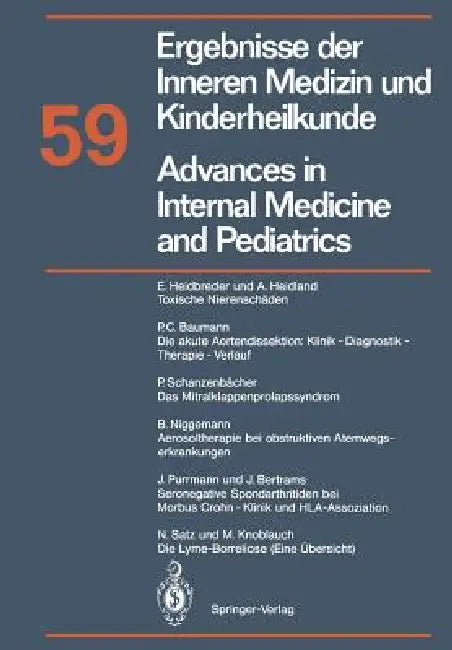 Buy Advances in Internal Medicine and Pediatrics / Ergebnisse Der Inneren Medizin Und Kinderheilkunde (English, E. Heidbreder | A. Heidland | P. C. Baumann) — BookShops.in
