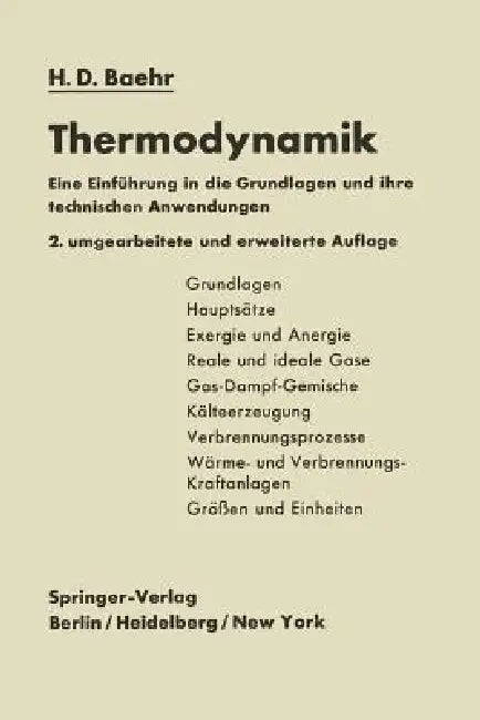 Buy Thermodynamik (English, Hans Dieter Baehr) — BookShops.in