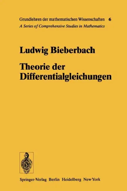 Theorie Der Differentialgleichungen (English, Ludwig Bieberbach)