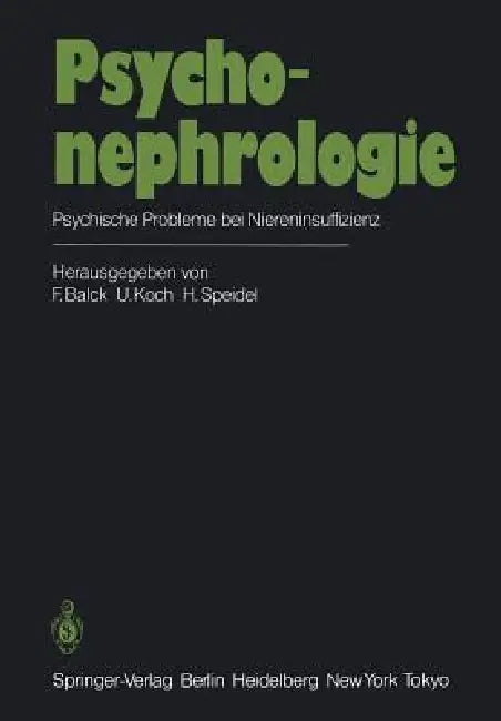 Buy Psychonephrologie (English, F. Balck | U. Koch | H. Speidel) — BookShops.in