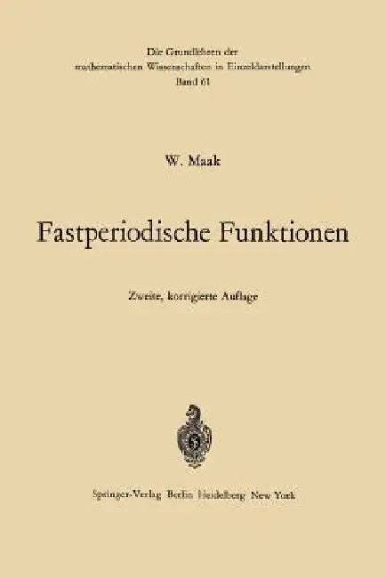 Buy Fastperiodische Funktionen (English, Wilhelm Maak) — BookShops.in