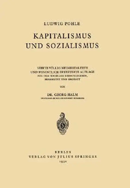Buy Kapitalismus Und Sozialismus (English, Ludwig Pohle | Georg Halm) — BookShops.in