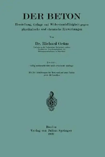 Buy Der Beton | by Richard Grün | Springer | by Richard Grün | S — BookShops.in
