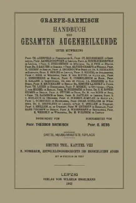 Buy Entwicklungsgeschichte Des Menschlichen Auges | by M. Nussba — BookShops.in