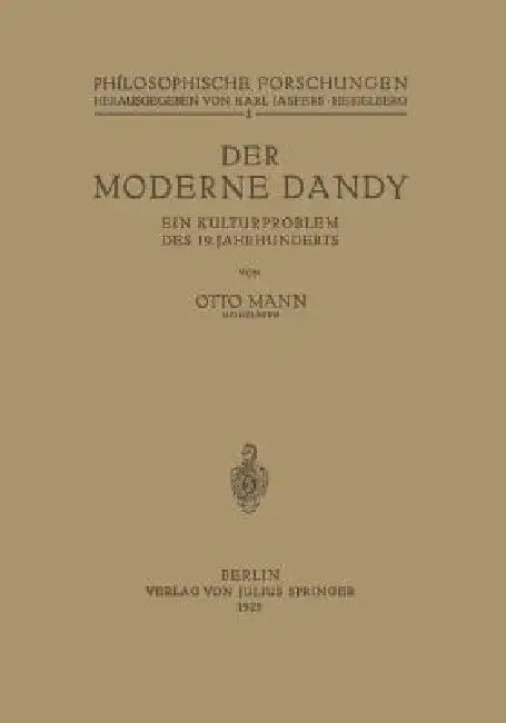 Buy Der Moderne Dandy (English, Otto Mann | Karl Jaspers) — BookShops.in