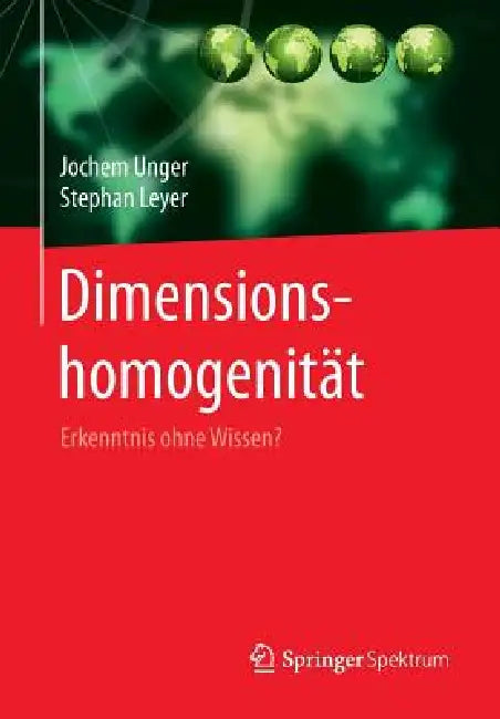 Buy Dimensionshomogenität (English, Jochem Unger | Stephan Leyer) — BookShops.in