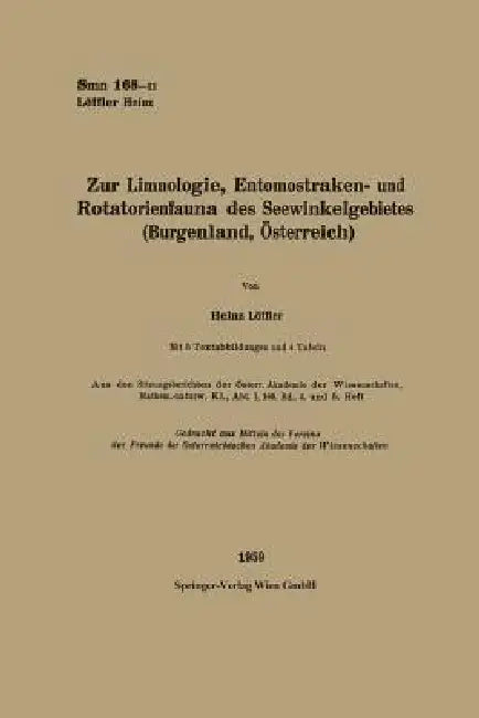 Buy Zur Limnologie, Entomostraken- Und Rotatorienfauna Des Seewinkelgebietes by Heinz Löffler | Springer Paperback | English Edition — BookShops.in