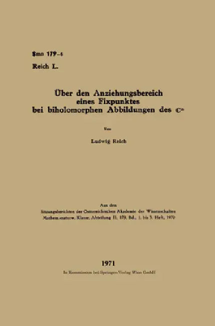 Buy Über den Anziehungsbereich eines Fixpunktes bei biholomorphen Abbildungen des ℂn (English, Ludwig Reich) — BookShops.in