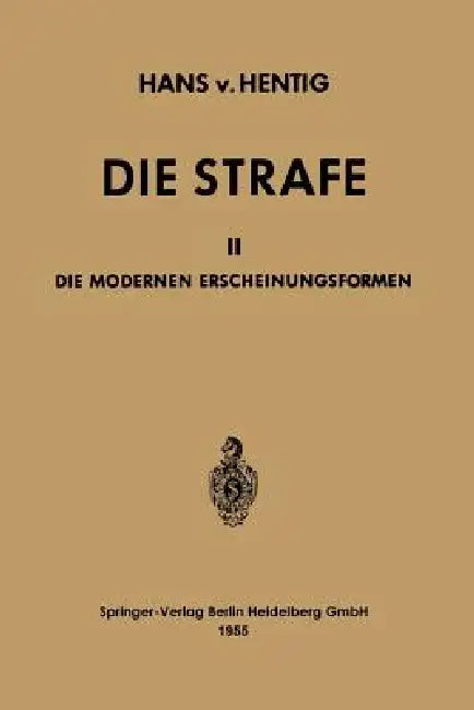 Buy Die Strafe (English, Hans Von Hentig) — BookShops.in