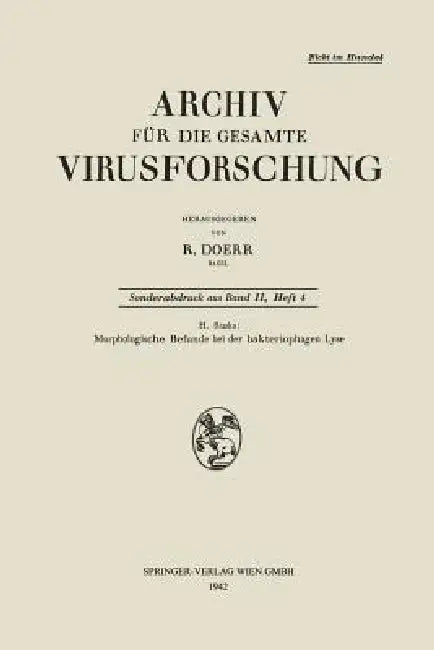 Buy Morphologische Befunde Bei Der Bakteriophagen Lyse (English, Helmut Ruska) — BookShops.in
