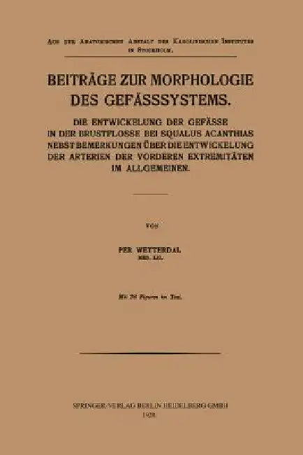 Buy Beiträge Zur Morphologie Des Gefässsystems (English, Per Wetterdal) — BookShops.in