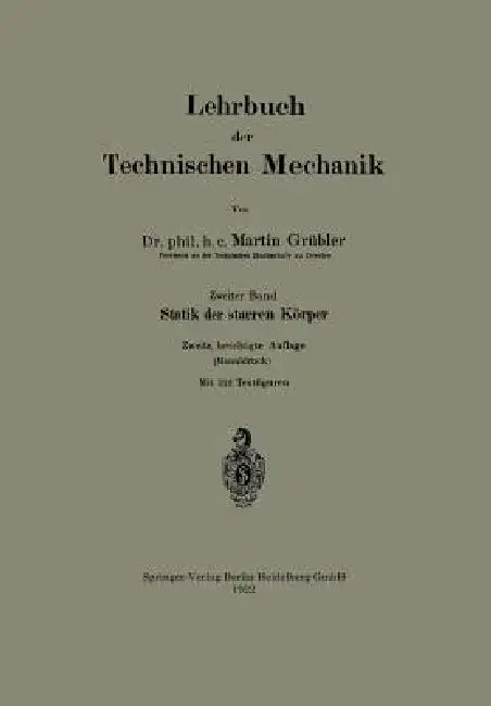Buy Lehrbuch Der Technischen Mechanik (English, Martin Grübler) — BookShops.in