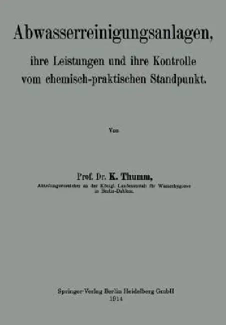 Buy Abwasserreinigungsanlagen (English, Karl Thumm) — BookShops.in