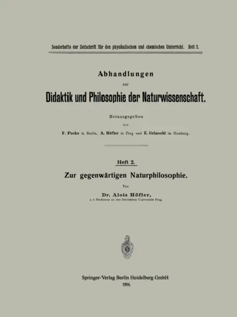 Buy Zur Gegenwärtigen Naturphilosophie (English, Alois Höfler) — BookShops.in