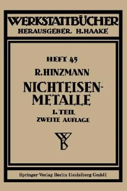 Buy Nichteisenmetalle (English, Reinhold Hinzmann) — BookShops.in