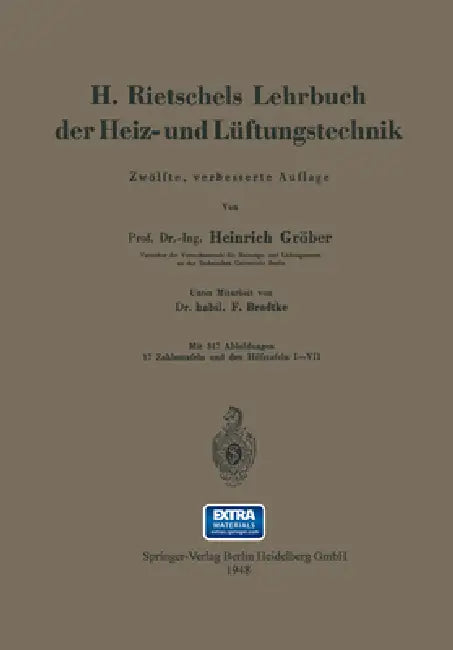 Buy H. Rietschels Lehrbuch der Heiz- und Lüftungstechnik (English, Hermann Rietschel | Heinrich Gröber | Franz Bradtke) — BookShops.in