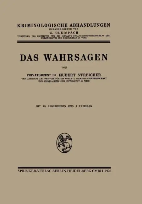 Buy Das Wahrsagen (English, Hubert -J Streicher) — BookShops.in