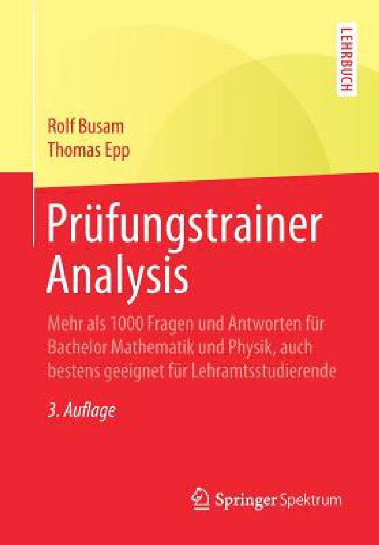 Buy Prüfungstrainer Analysis (English, Rolf Busam | Thomas Epp) — BookShops.in