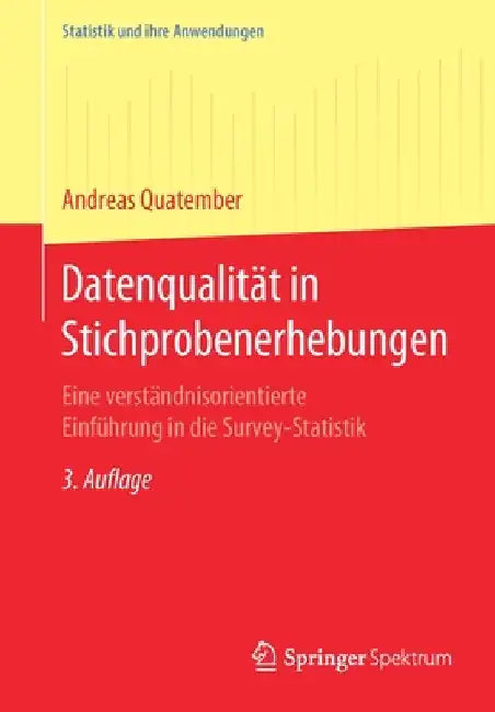 Buy Datenqualität in Stichprobenerhebungen (English, Andreas Quatember) — BookShops.in