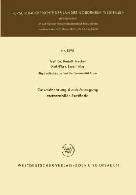 Buy Gasaufzehrung Durch Anregung Metastabiler Zustände (English, Rudolf Jaeckel) — BookShops.in