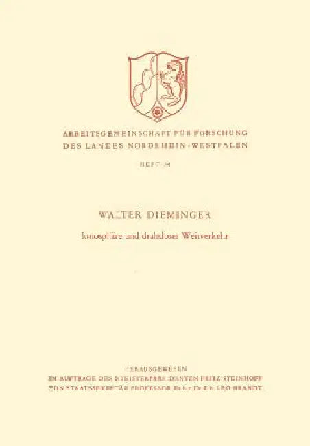 Buy Ionosphäre Und Drahtloser Weitverkehr (English, Walter Dieminger) — BookShops.in