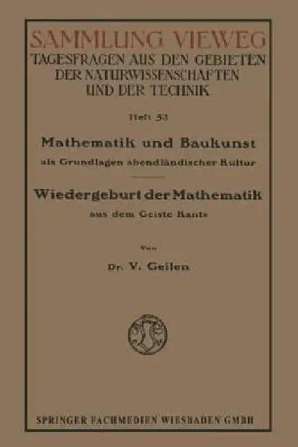 Buy Mathematik Und Baukunst ALS Grundlagen Abendländischer Kultur (English, Vitalis Geilen) — BookShops.in