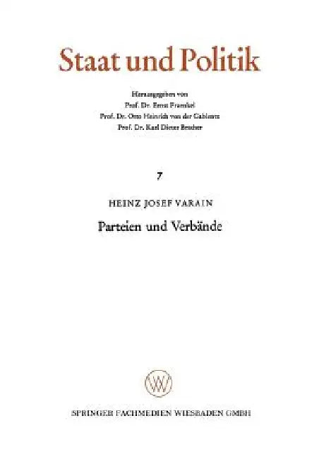 Buy Parteien Und Verbände (English, Heinz Josef Varain) — BookShops.in