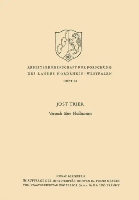 Versuch Über Flußnamen (English, Jost Trier)