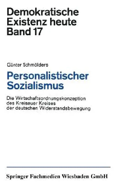 Buy Personalistischer Sozialismus (English, Günter Schmölders) — BookShops.in