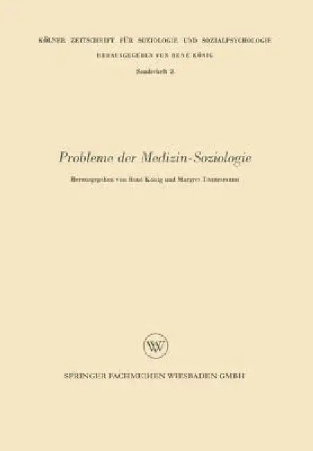 Buy Probleme Der Medizin-Soziologie (English, Rene König) — BookShops.in