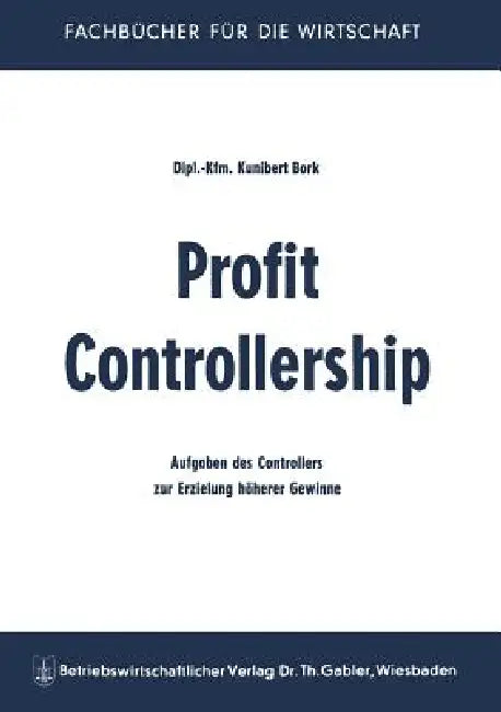 Buy Profit Controllership (English, Kunibert Bork) — BookShops.in