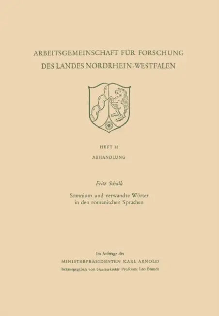 Somnium Und Verwandte Wörter in Den Romanischen Sprachen (English, Fritz Schalk)