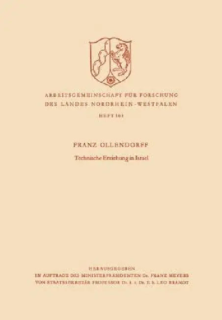 Technische Erziehung in Israel (English, Franz Ollendorff)