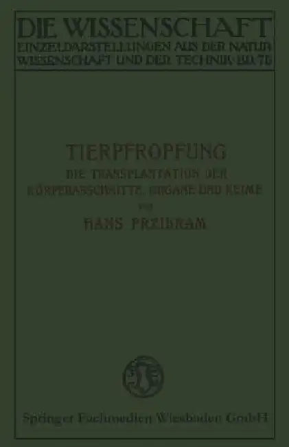 Buy Tierpfropfung (English, Hans Przibram) — BookShops.in