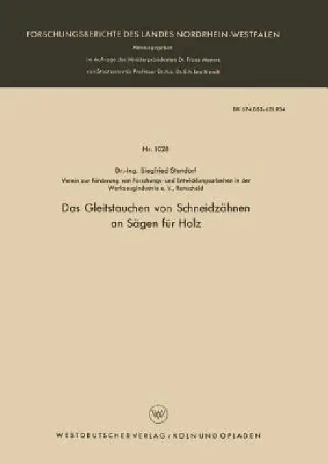 Buy Das Gleitstauchen Von Schneidzähnen an Sägen Für Holz (English, Siegfried Stendorf) — BookShops.in
