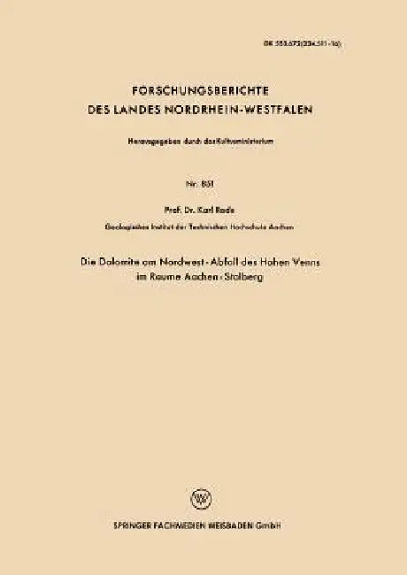 Buy Die Dolomite Am Nordwest-Abfall Des Hohen Venns Im Raume Aachen-Stolberg (English, Karl Rode) — BookShops.in