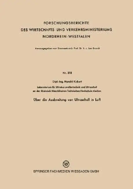 Buy Über Die Ausbreitung Von Ultraschall in Luft (English, Harald Kickert) — BookShops.in