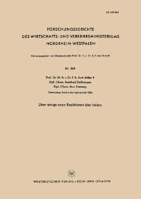 Buy Über Einige Neue Reaktionen Des Indens (English, Kurt Alder) — BookShops.in
