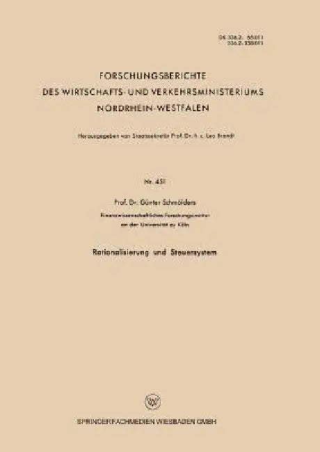 Buy Rationalisierung Und Steuersystem (English, Günter Schmölders) — BookShops.in
