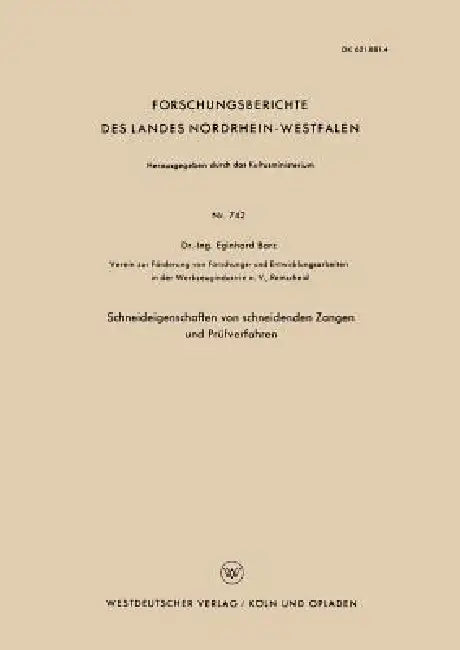 Buy Schneideigenschaften Von Schneidenden Zangen Und Prüfverfahren (English, Eginhard Barz) — BookShops.in