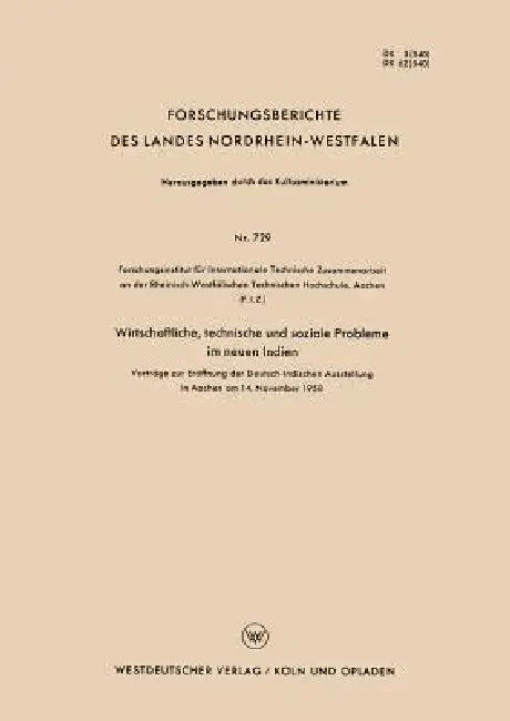 Buy Wirtschaftliche, Technische Und Soziale Probleme Im Neuen Indien (English, W. Von Pochhammer | S. A. Biswas | H. Heinrich) — BookShops.in